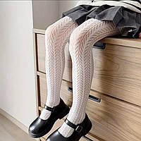 Детские белые колготки/ колготки для девочек 5-6 лет/праздничные детские колготки