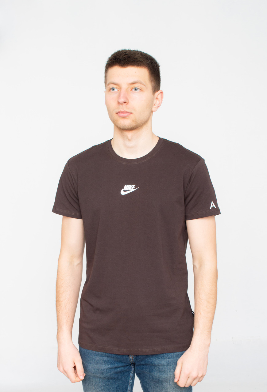 Чоловіча футболка Nike NM-2501 (рукав) коричневий