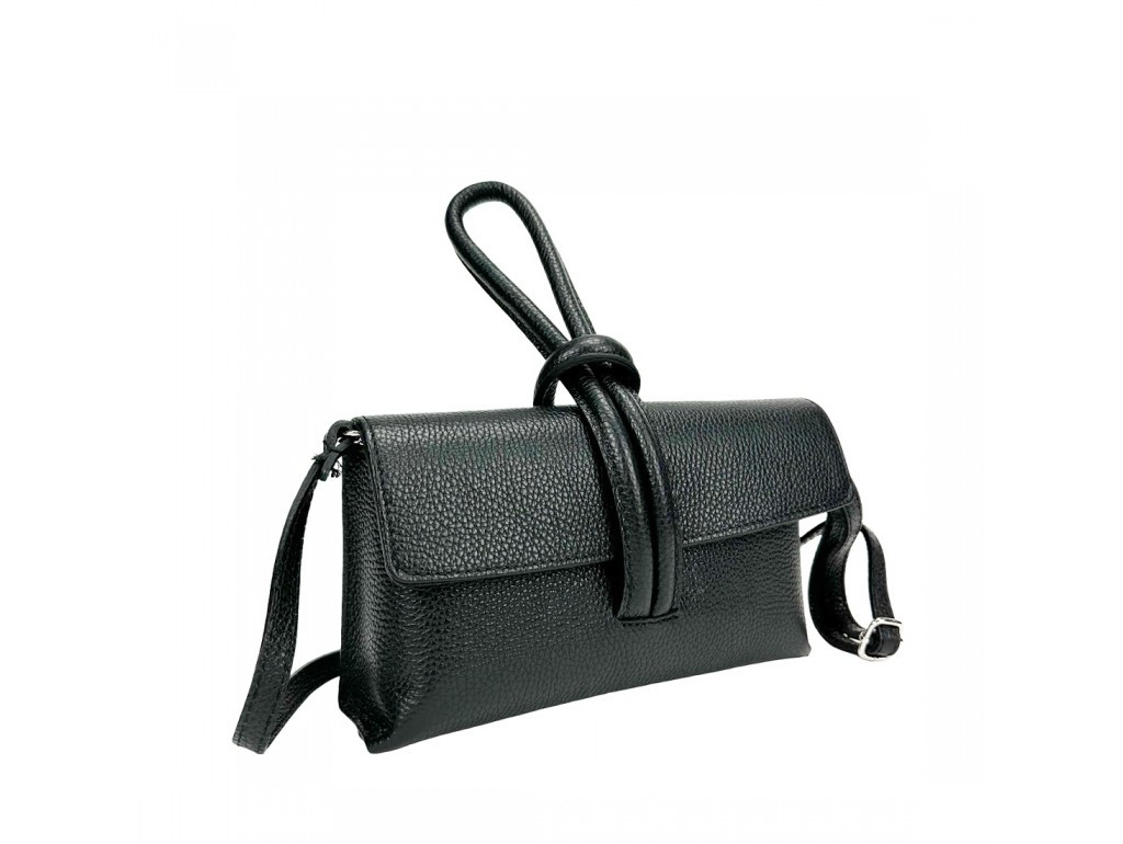 Жіноча сумка-клатч із стильною ручкою-замком із натуральної шкіри, фото 1