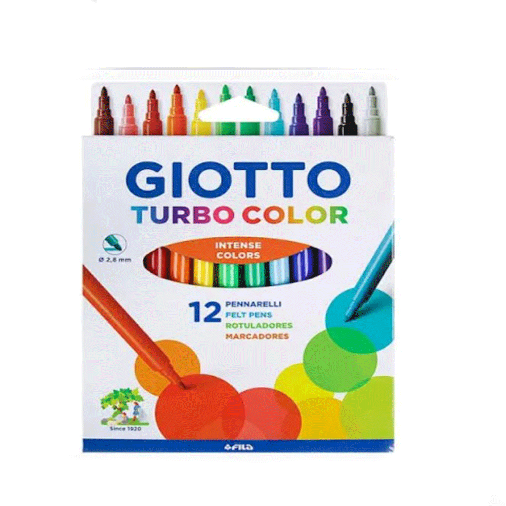 Фломастери GIOTTO упаковка 12 кольорів