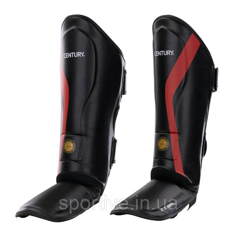 Захист гомілки та стопи CENTURY з ліцензією WAKO | чорний-червоний | CENTURY 117730-019