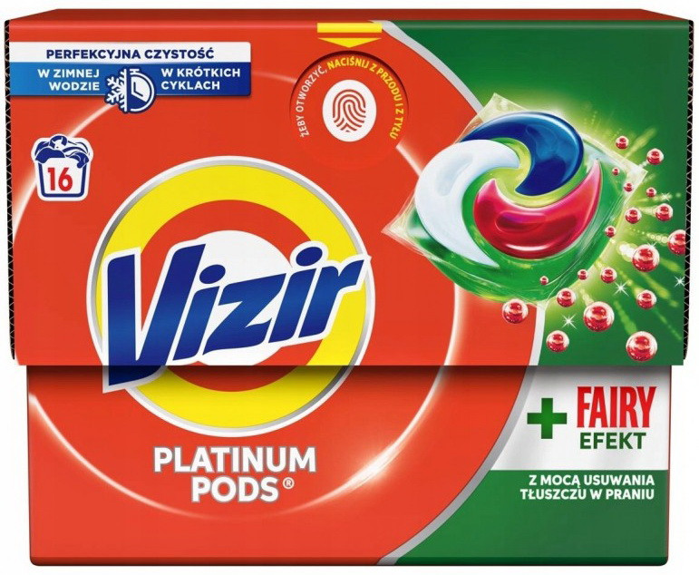 Засіб для прання Vizir Platinum Pods + Fairy Effect 16 капсул