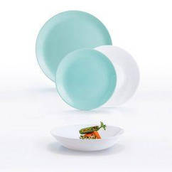 Сервиз LUMINARC DIWALI LIGHT TURQUOISE & WHITE /18 пр (P5912)
