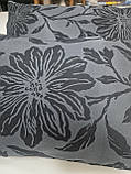 Комплект декоративних подушок Firanka Flowers 50х33см 2шт, чорні з сірим (п_0777), фото 3