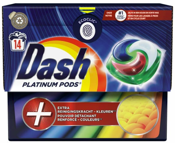 Засіб для прання DASH Platinum Pods Color 14 капсул