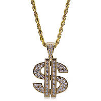 Підвіска кулон Dollar на ланцюжку золото