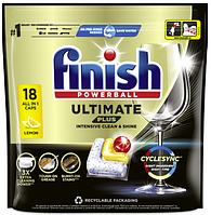 Засіб Finish Powerball Ultimate PLUS 18 капсул LEMON для посудомийних машин