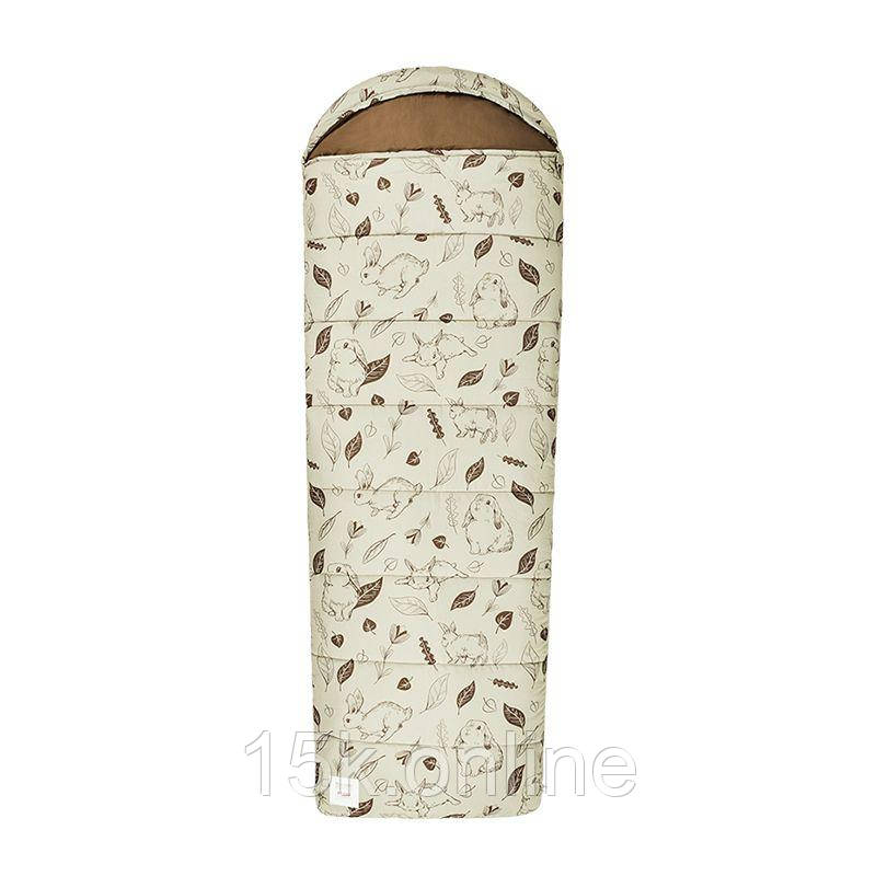 Спальний мішок Naturehike MT180 CNH22SD015, правий, бежевий з принтом, фото 1