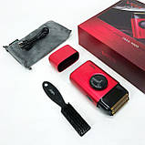 Електрична машинка з насадкою для бороди VGR V-377, Чоловіча бездротова машинка для бороди UW-47, фото 3