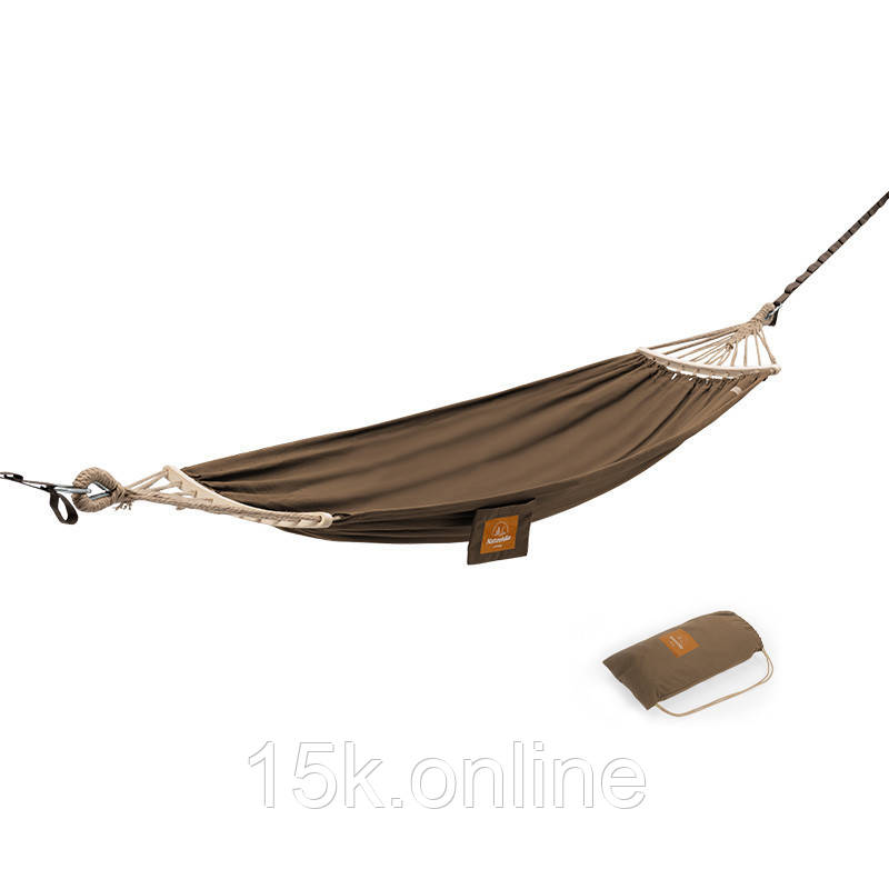 Гамак одномісний без перекидання Naturehike NH20DC001, бавовна, коричневий, фото 1