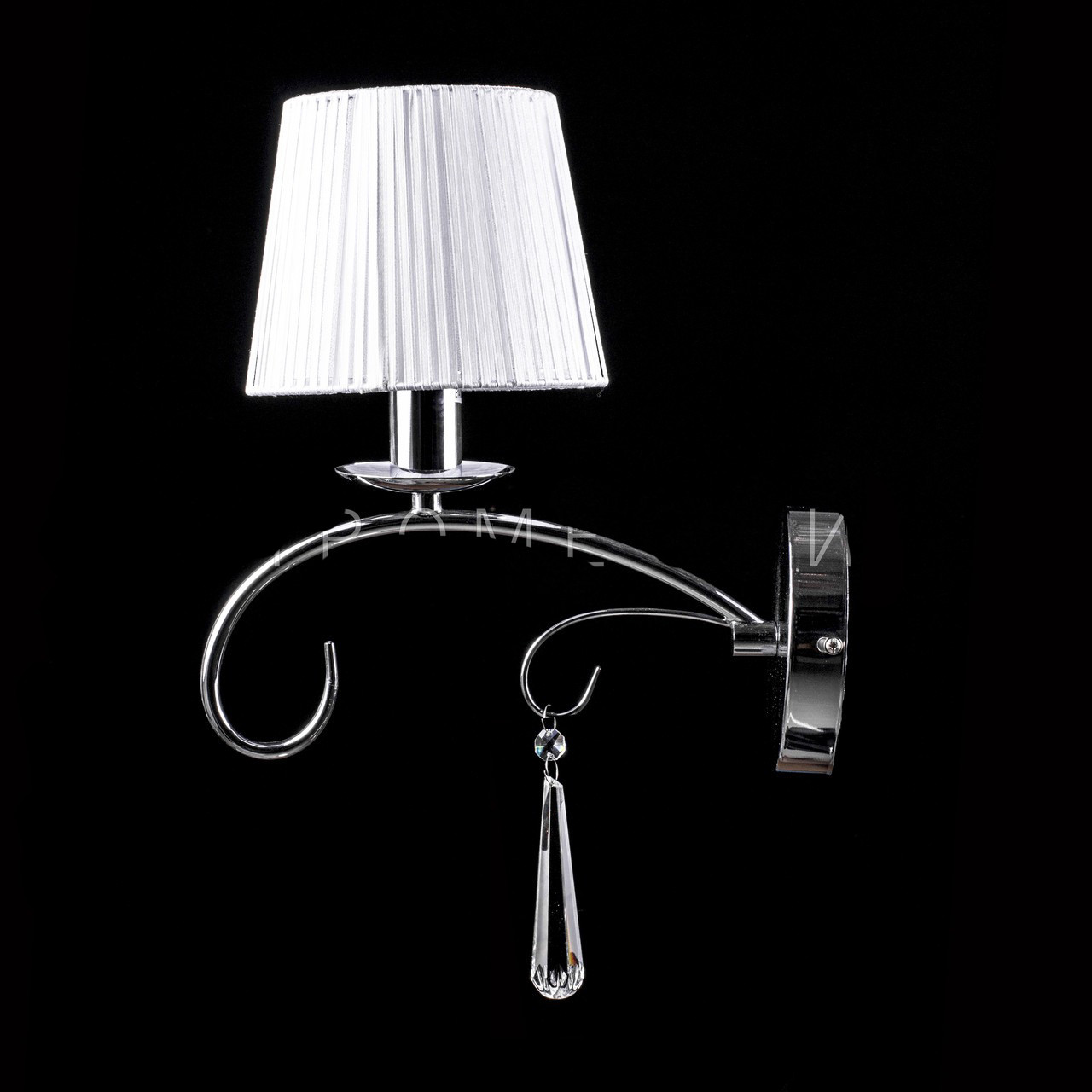 Бра з абажуром на 1 лампу Е14 колір каркасу хром PM-P13-RM8117/1W/CH, фото 1