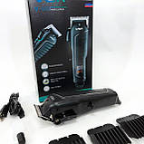 Акумуляторна машинка-тример для стрижки волосся VGR V-683, Набір для стрижки волосся на акумуляторі PU-80, фото 10