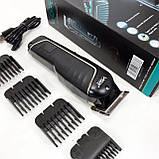 Акумуляторна машинка-тример для стрижки волосся VGR V-683, Набір для стрижки волосся на акумуляторі PU-80, фото 2