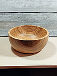 Дерев'яний салатник з черешні ручної роботи. Діаметр 24см., фото 2