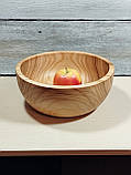 Дерев'яний салатник з черешні ручної роботи. Діаметр 24см., фото 3