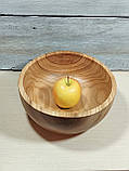 Дерев'яний салатник з черешні ручної роботи. Діаметр 24см., фото 5