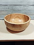 Дерев'яний салатник з черешні ручної роботи. Діаметр 24см., фото 8