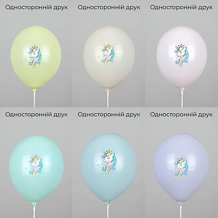 Принт 195 SHOW-ШОУ 12" Єдиноріг макарун асорті, фото 3