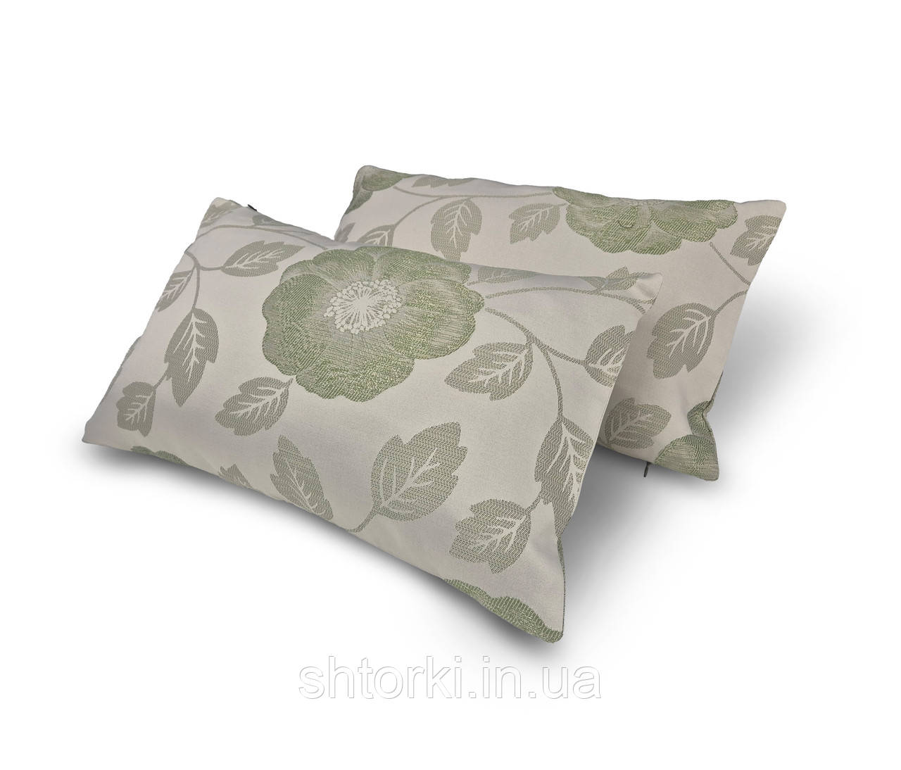 Комплект декоративних подушок Firanka Flowers 52х32см 2шт, салатові (п_0778)