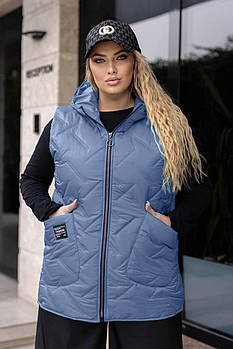 Жилетка жіноча з плащівки на синтепоні у кольорах рр.50-52;54-56;58-60;62-64