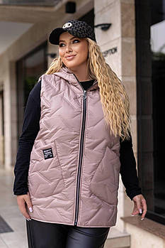 Жилетка жіноча з плащівки на синтепоні у кольорах рр.50-52;54-56;58-60;62-64