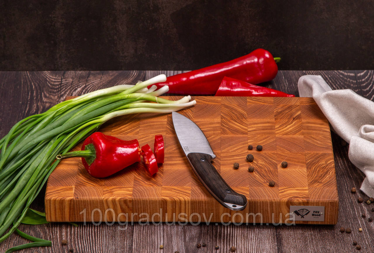 Кухонна торцева обробна дошка з Ясеня PAV-Wood 30х40х4,5 см класика, фото 1