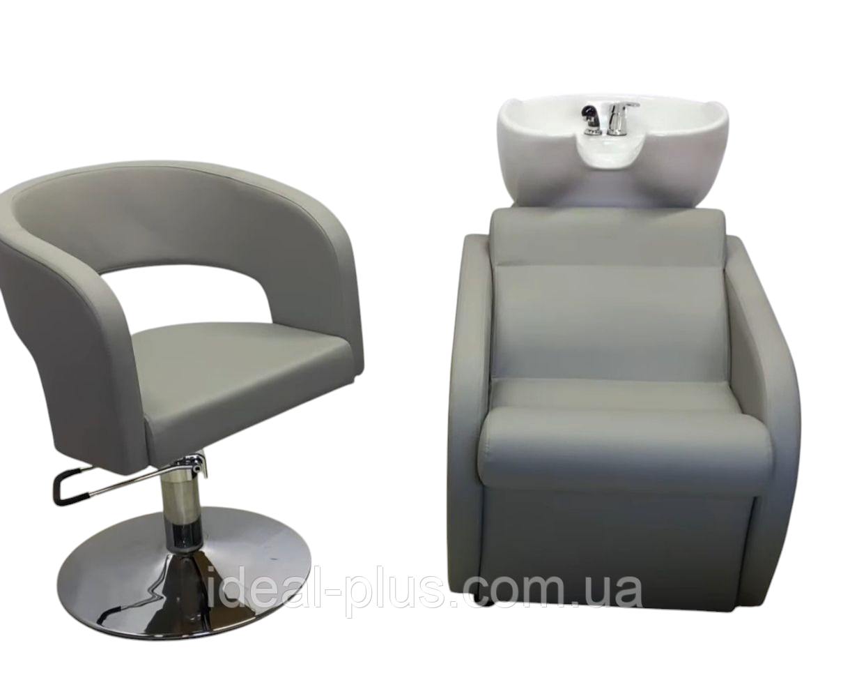 Перукарський комплект меблів 2в1 One Lux&Декор крісло-мийка та крісло на дисковій базі, фото 1