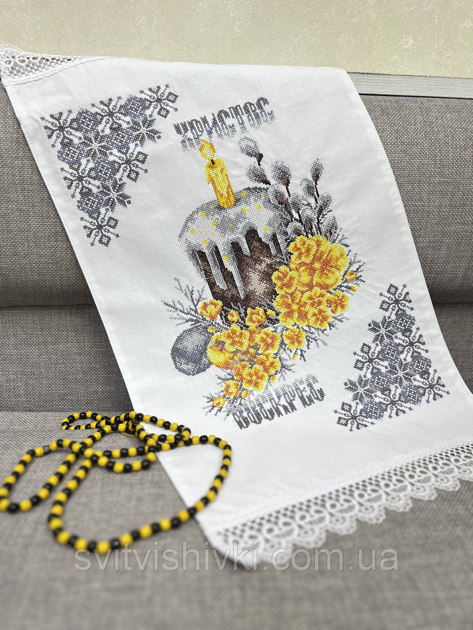 Рушничок Пасхальний вишити на кошик (0,60м * 0,34м.)
