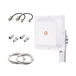 Антенний 4G комплект MIMO антена планшетна квадрат 2×17 dbi з кабелем та перехідниками