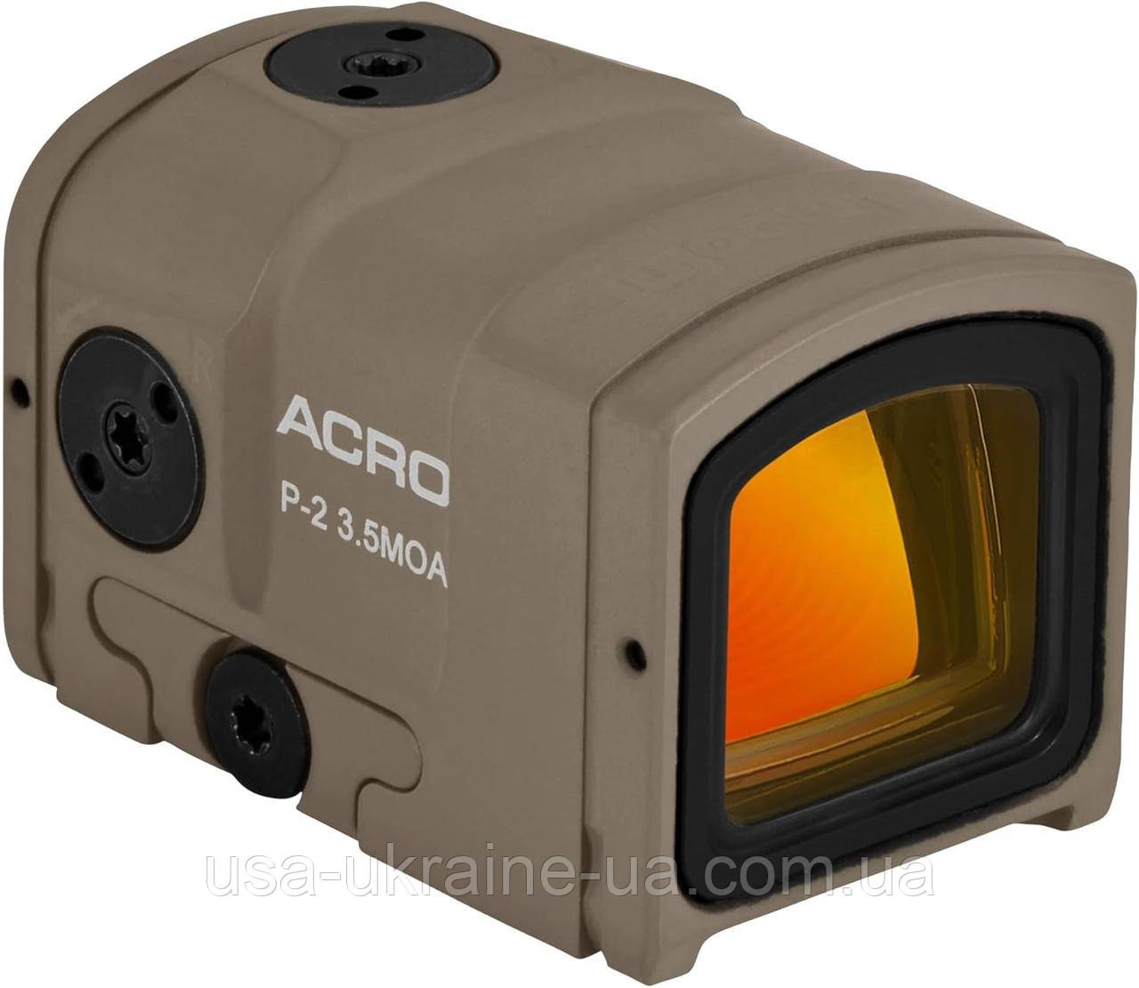 Коліматор Aimpoint ACRO P-2 Red Dot Reflex Sight 3.5 MOA колір FDE, чорний, сірий, фото 1