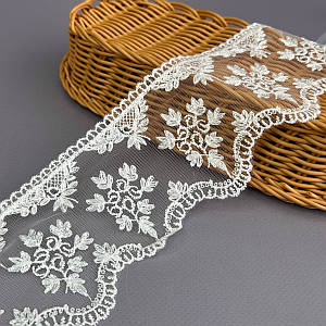 Гіпюрове мереживо сітка 8,5 см - теплий білий