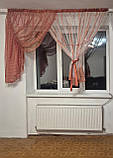 Комплект тюль до підвіконня Firanka Едельвейс карниз 200см Теракотовий (70к), фото 6