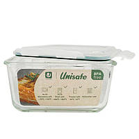 Контейнер для зберігання Uniglass 2,2 л 20,5х20,5 см h10,7 см скло (58403G)