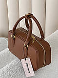 Сумка жіноча Miu Miu Arcadie Leather Bag коричневий крос-боді Міу Medium, фото 4