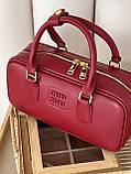 Сумка жіноча Miu Miu Arcadie Leather Bag червоний крос боді Міу Medium, фото 5