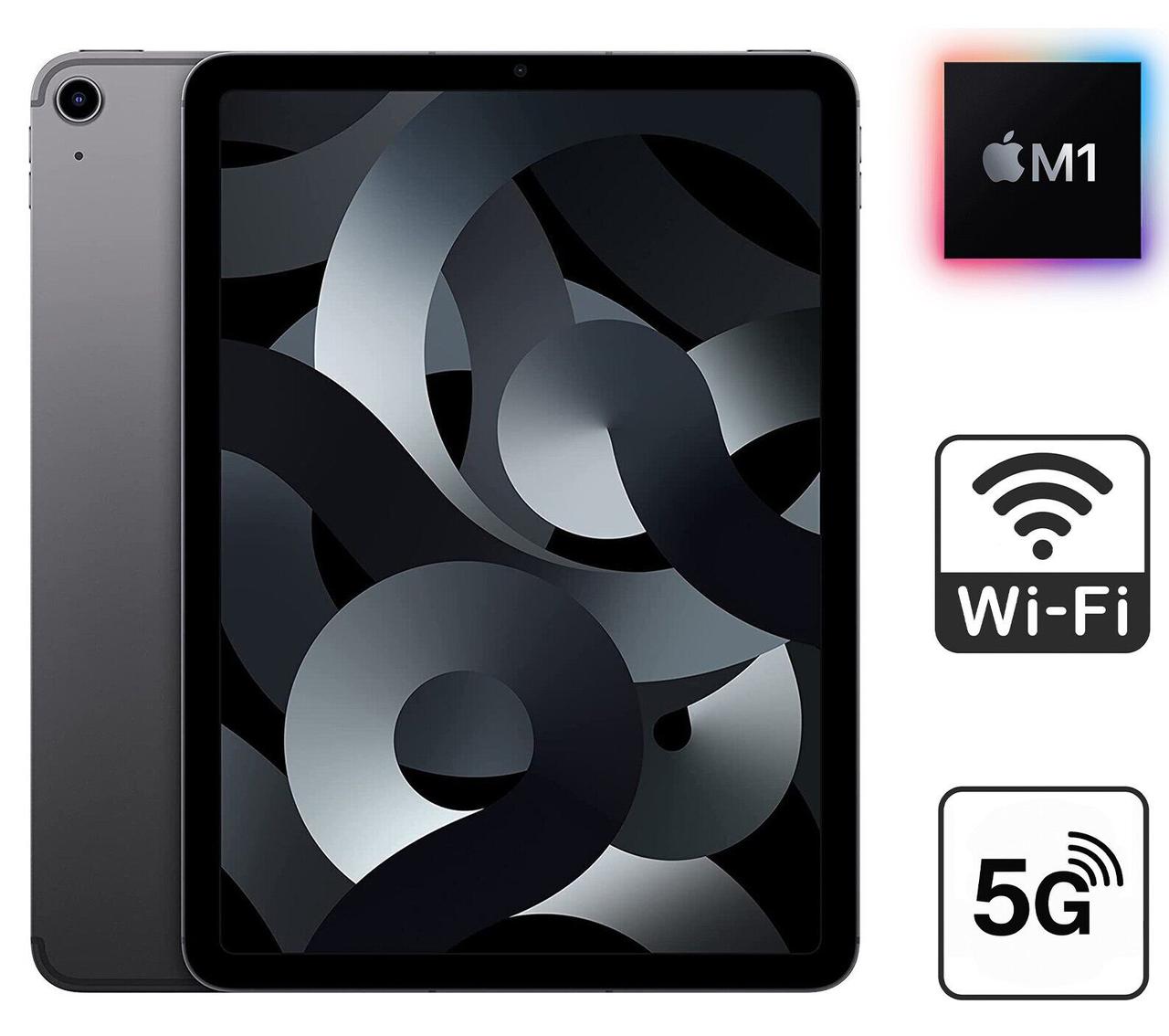 Планшет Б-клас Apple iPad Air A2589 MM6R3LLA (5th Gen, 2022) / 10.9" (2360x1640) IPS / Apple M1 (8 ядер до 3.2 GHz) / 8 GB RAM /