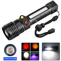 Ліхтар PLD-H005-3PM10-TG(white+yellow+red)+14SMD, Li-Ion акумулятор, ЗУ Type-C, zoom