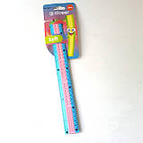 Канцелярська лінійка 30 см, пластикова з силіконовою вставкою, фото 3