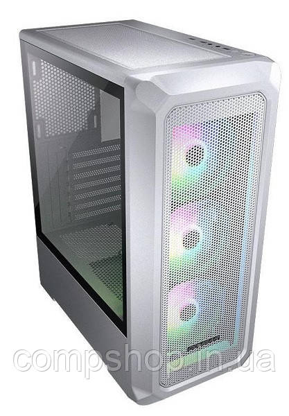 Корпус Midi-Tower без БЖ  Cougar Archon 2 Mesh RGB White  (панель з шліфованого алюмінію, RGB, загартоване, фото 1