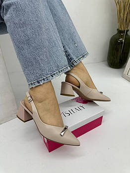 Босоніжки жіночі Visttaly F937-05H-Y356Y бежеві шкіряні 37