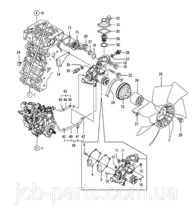 Hitachi 129907-44740 Крильчатка для двигуна Yanmar 4TNV88, екскаваторів ZX48U-3F, ZX50U-3F
