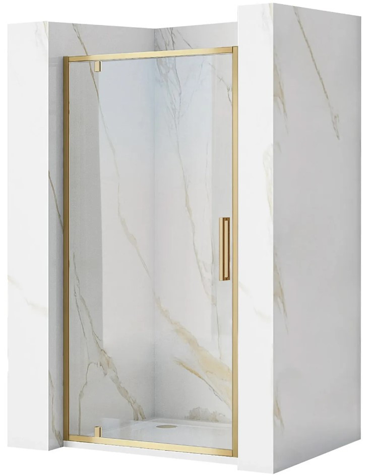Душові двері REA RAPID SWING 90 BRUSHED GOLD, фото 1