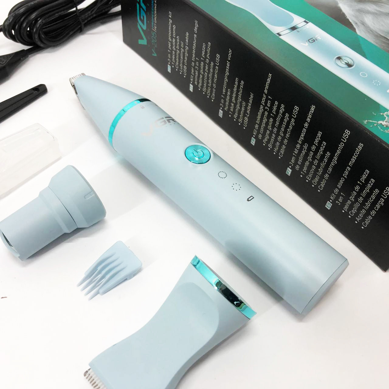 Акумуляторна машинка для стрижки тварин VGR 3 в 1 V-205 GU-16