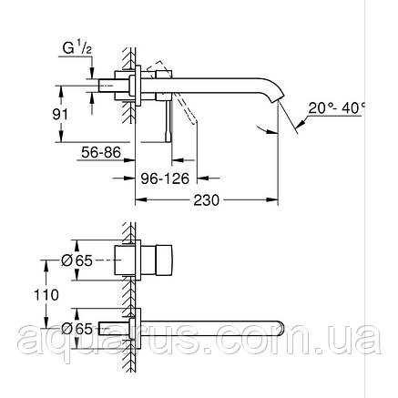 Змішувач для раковини Grohe Essence на 2 отвори L-Size (29193001), фото 3