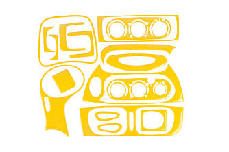 Накладки на панель 1999-2003 (жовтий колір) для Renault Megane I рр від VLF комп.