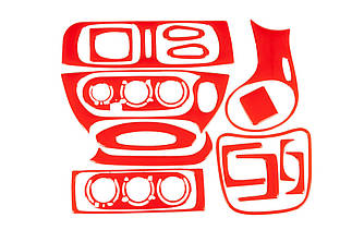 Накладки на панель 1999-2003 (червоний колір) для Renault Megane I рр від VLF комп.