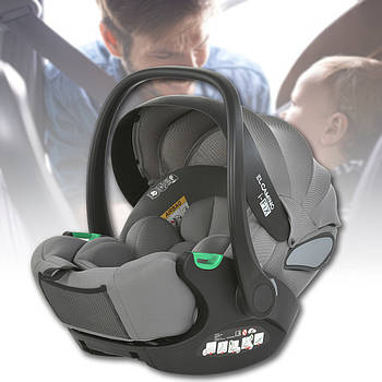 Дитяче автокрісло з регульованим підголовником та ручкою-перенесенням El Camino ME 1110 i-FIX Simply Gray