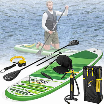 Надувна дошка для серфінгу Bestway SUP-дошка 65310 з веслом та сидінням вага до 160 кг