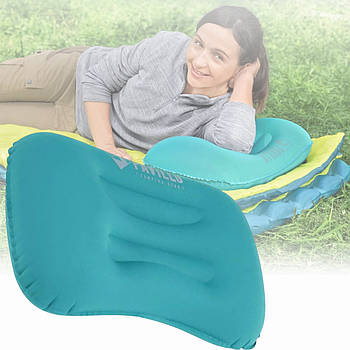 Надувна велюрова прямокутна подушка 47х31х15 см Bestway 69603 для поїздок та сну