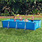 Прямокутний каркасний басейн Intex 28274 для відпочинку 450х220х84 см із насос-фільтром на 7127 л Синій, фото 2